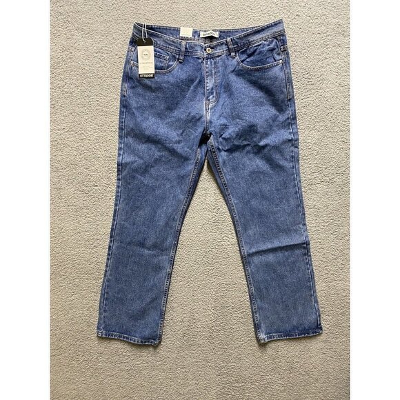 OTTBOOM Men's Size 42 Regular Fit Medium Wash Denim Straight Leg Jeans NWT - Picture 1 of 8